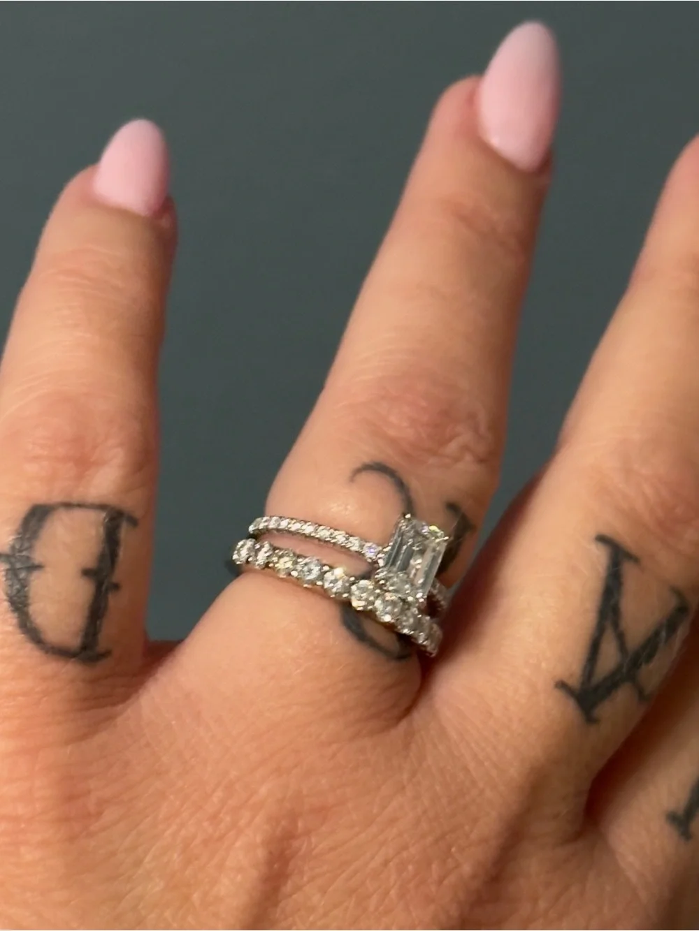 14k White Gold Natural Diamond Band. .55ct Size 5.5